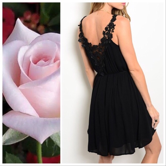 *LAST ONE* Little Black Boho Mini Dress - Picture 2 of 3